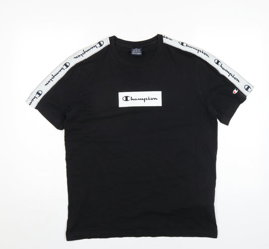 Champion Men's Black M Logo Crew Neck T-Shirt
