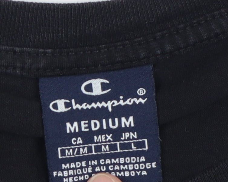 Champion Men's Black M Logo Crew Neck T-Shirt