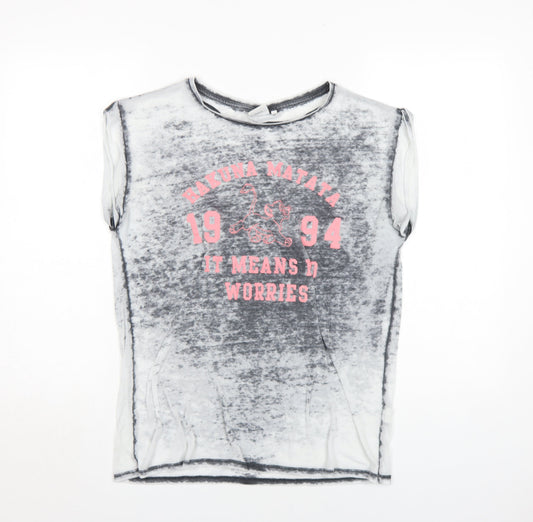 Teenss UK Size 10 Disney Grey Polyester Blend T-Shirt