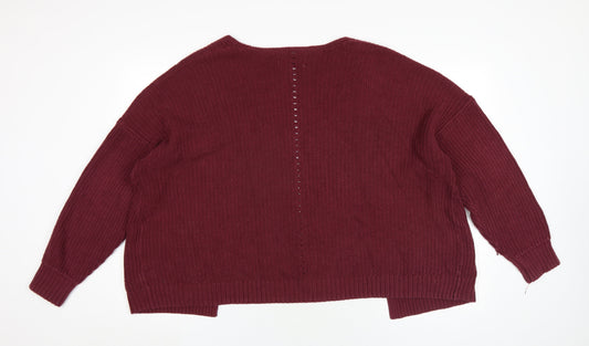 Hollister Women's Red Cardigan, Size L, Knit, Excellent