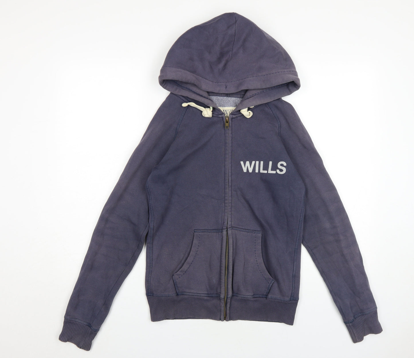 Jack Wills Women's Blue Full Zip Hoodie Size 8