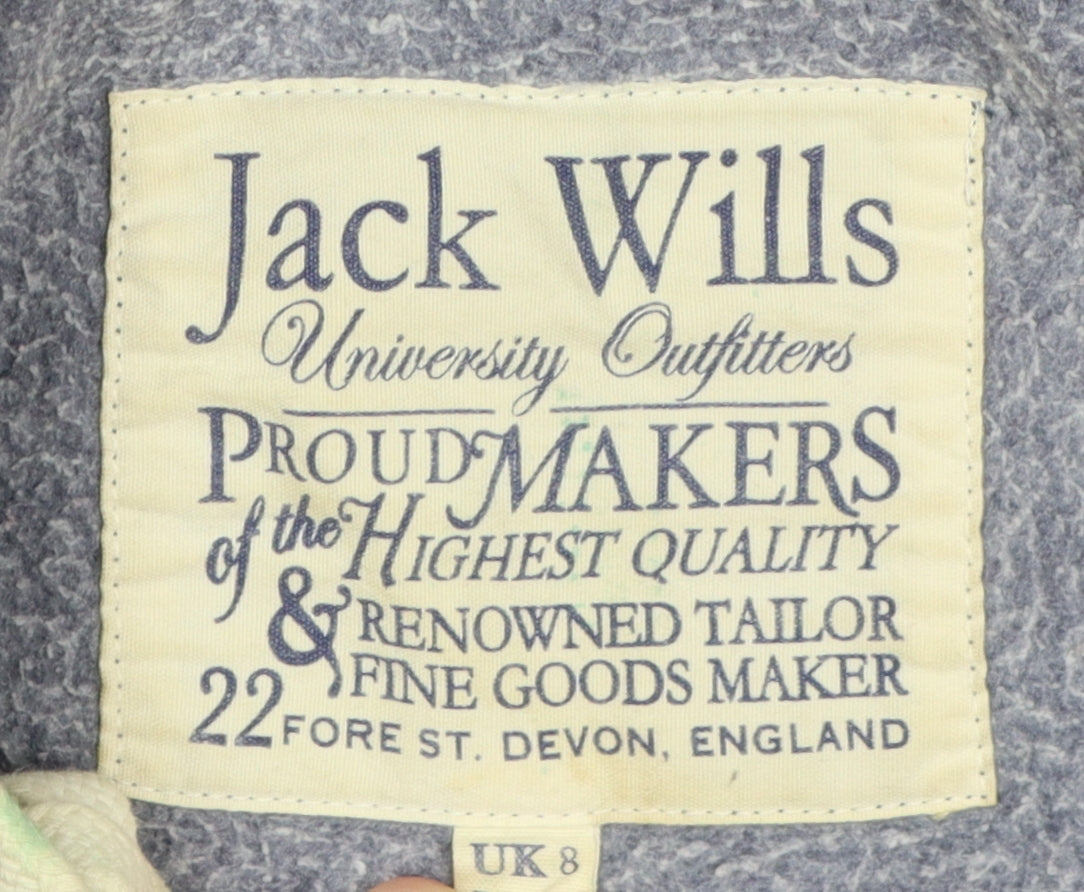 Jack Wills Women's Blue Full Zip Hoodie Size 8