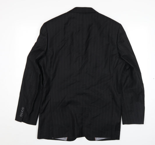 Greenwoods Men's Black Striped Suit Jacket 38R