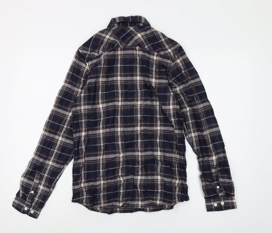Jack & Jones Boys Blue Plaid Button-Up Shirt 14 Years
