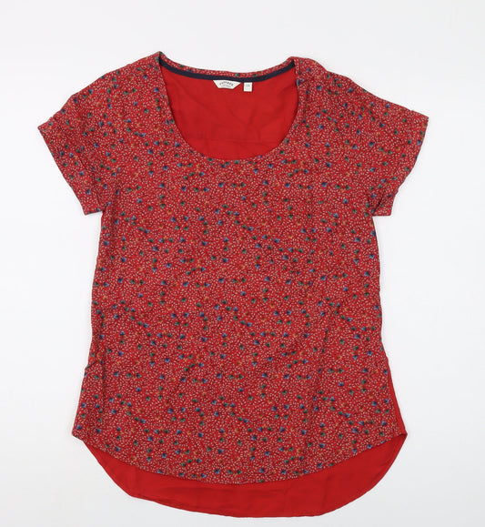 Womens UK Size 10 FatFace Red Viscose Blouse