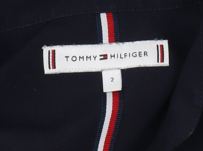 Tommy Hilfiger Women's Blue Collared Blouse Size 2