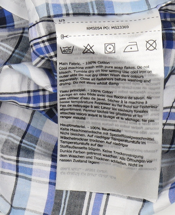 Regatta Men's Blue XL Plaid Short Sleeve Button-Up