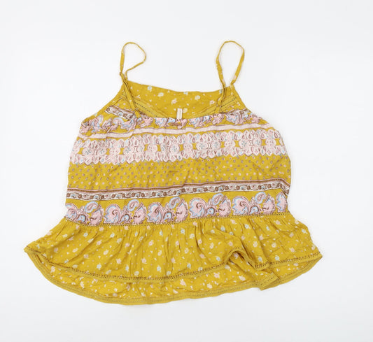 Superdry Women's Yellow Camisole Blouse UK 10 Paisley