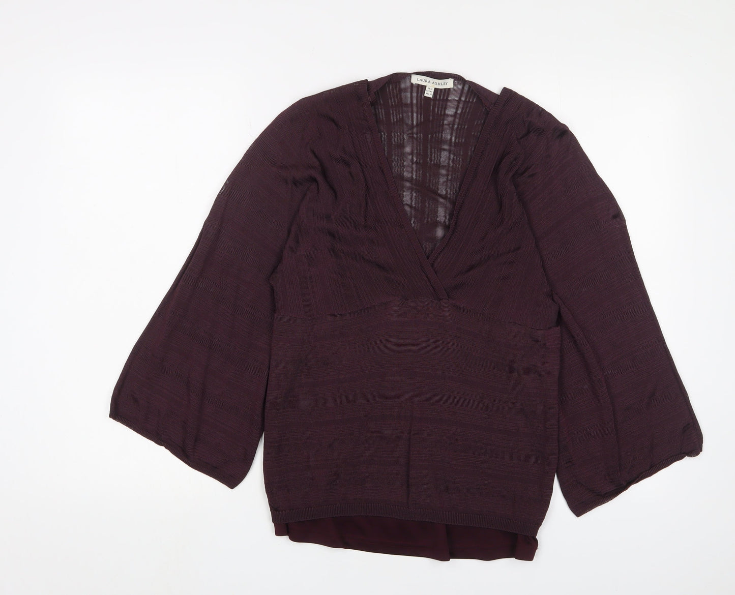 Laura Ashley Women's Purple Wrap Blouse, Size 18