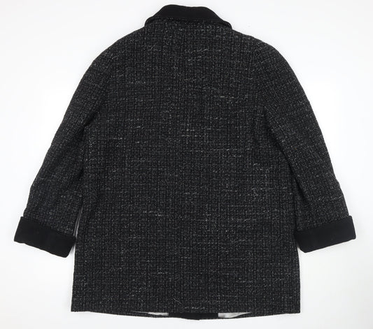 Berkertex Women's Black Wool Blend Coat Size 18
