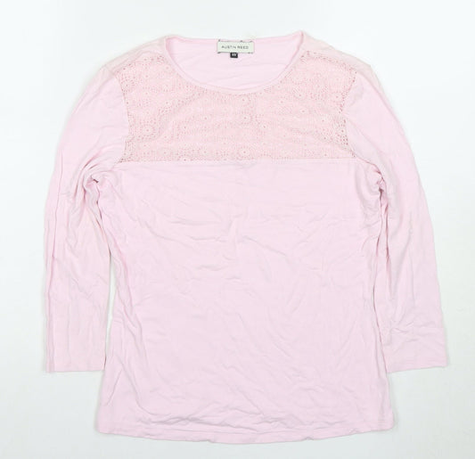 Womens UK Size XS Austin Reed Pink Cotton T-Shirt