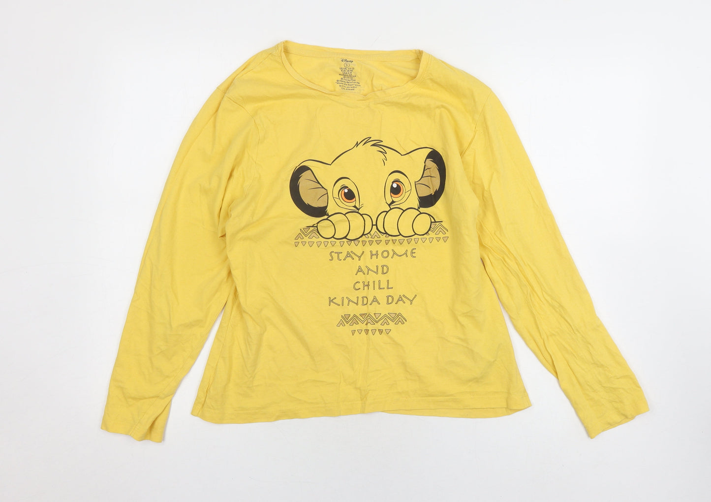 Disney Women's Yellow Graphic T-Shirt, Size 10-12