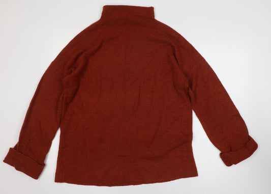 Paul Costelloe Women's Red Mock Neck Pullover Jumper Size 14