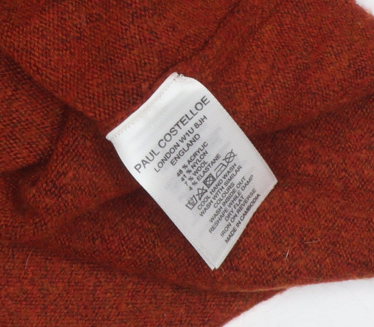 Paul Costelloe Women's Red Mock Neck Pullover Jumper Size 14