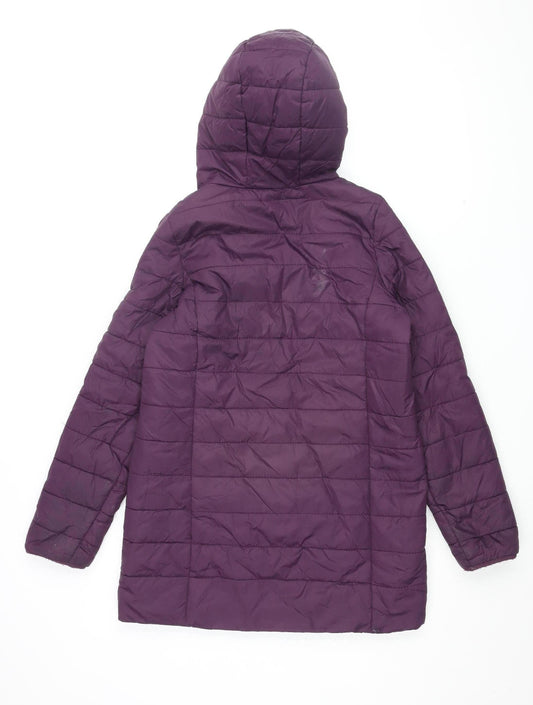 Peter Storm Women's Purple Puffer Jacket, Size 4, Hooded