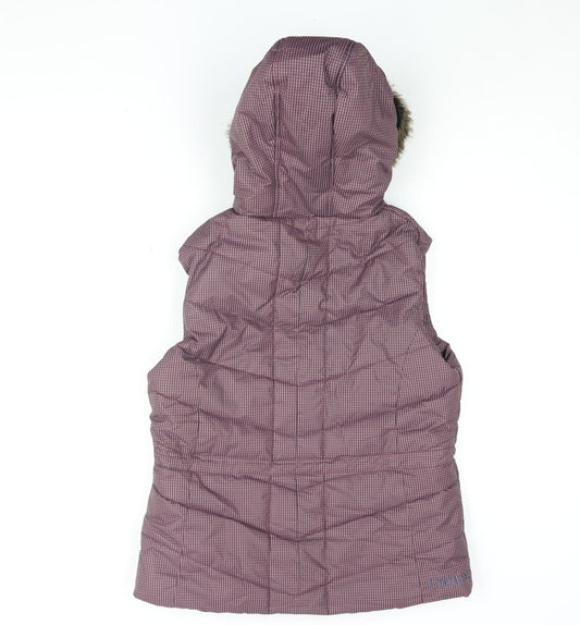 Caldene Women's Purple Check Sleeveless Puffer Waistcoat