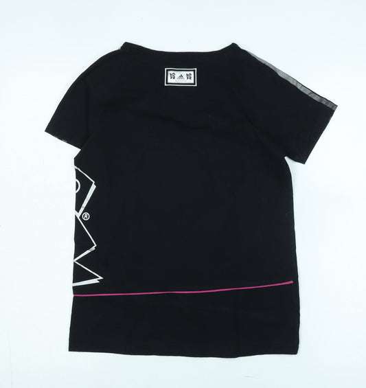 Adidas Women's Black T-Shirt, Size 12, Sporty Olympic