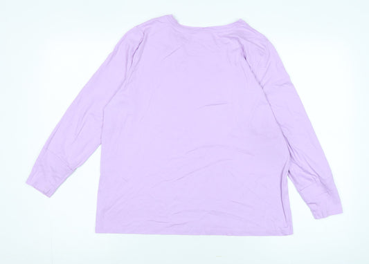 Womens UK Size 8 Lands' End Purple Cotton T-Shirt