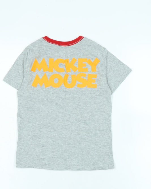 GAP Disney Girls Grey Mickey Mouse Ringer T-Shirt 5 Years