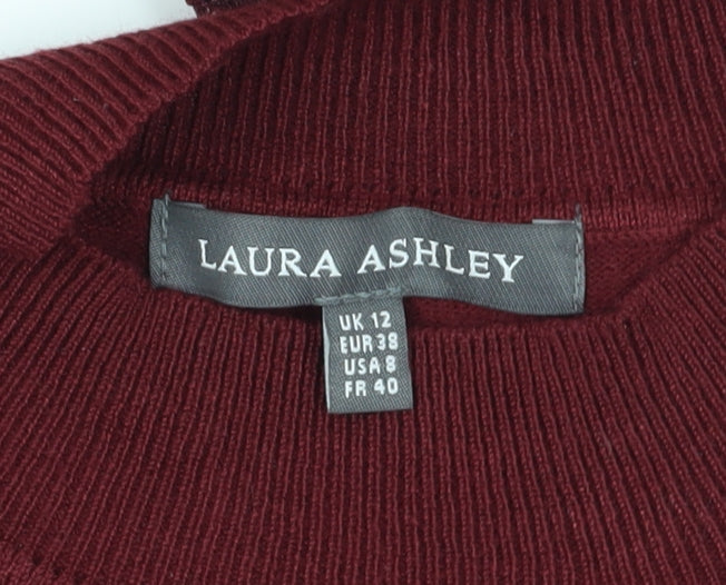 Laura Ashley Women's Red Mock Neck Pullover Jumper