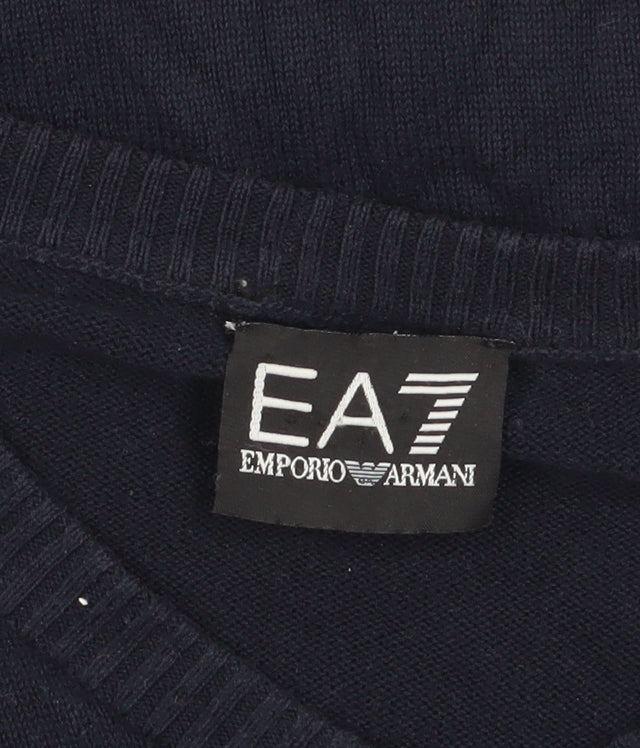 Emporio Armani Men’s Blue XL Pullover V-Neck Jumper
