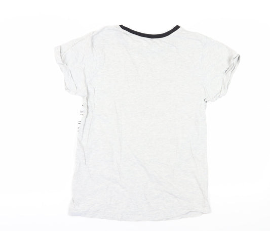 Harry Potter Grey Ringer T-Shirt Women Size 12 Movie Print