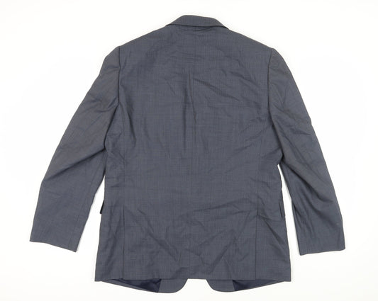 Jaeger Men's Grey Check Wool Blazer, Size 44R