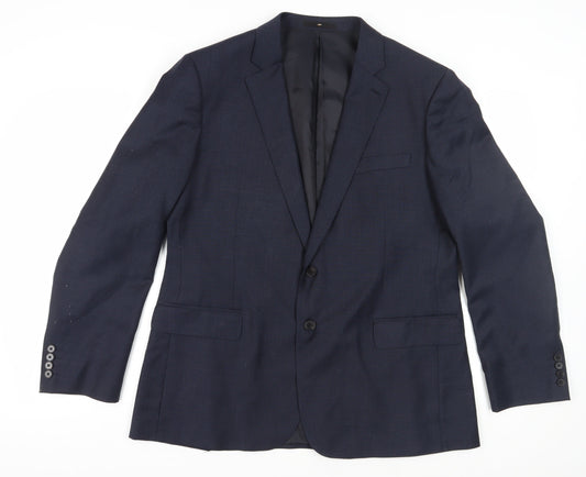 Jaeger Men's Blue Regular Fit Suit Jacket Size 46