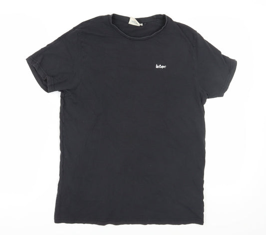 Additional front view of Lee Cooper Men's Black Cotton T-Shirt, size M