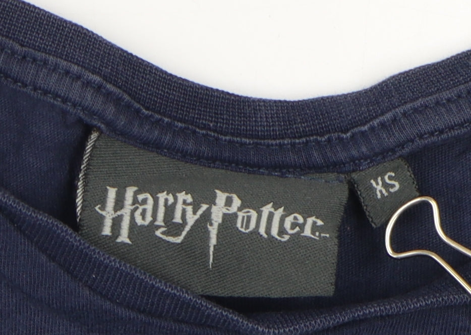 Harry Potter Blue Hogwarts Graphic T-Shirt XS