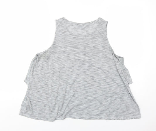 GAP Women's Grey Striped Tank Top XL Relaxed Fit