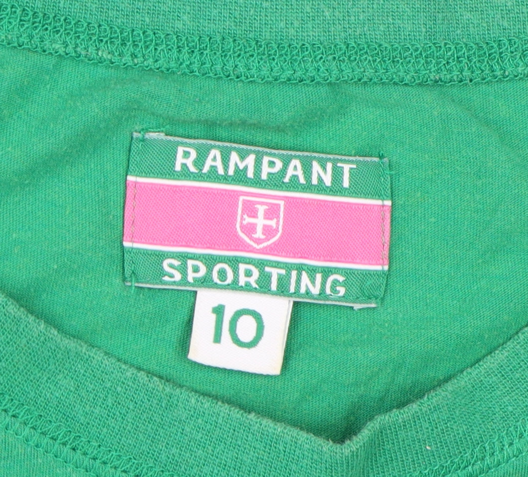 Rampant Sporting Green Graphic T-Shirt, Size 10, Women's
