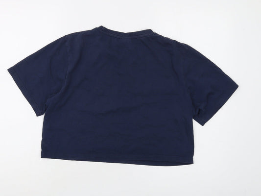 Ellesse Women's Blue Cropped T-Shirt Size 10