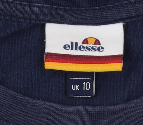 Ellesse Women's Blue Cropped T-Shirt Size 10