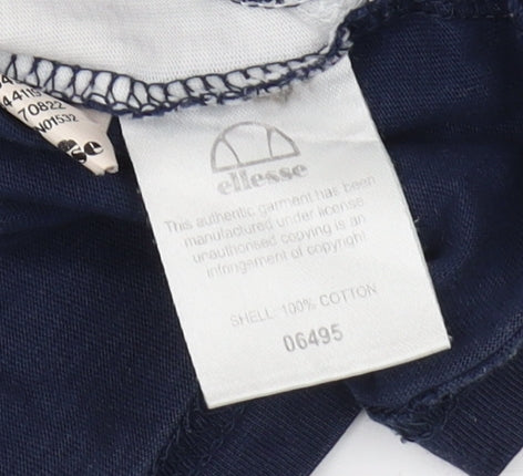 Ellesse Women's Blue Cropped T-Shirt Size 10