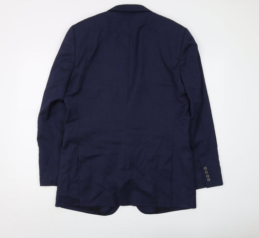 Jaeger Men's Blue Blazer, Size 40, Double-Vented