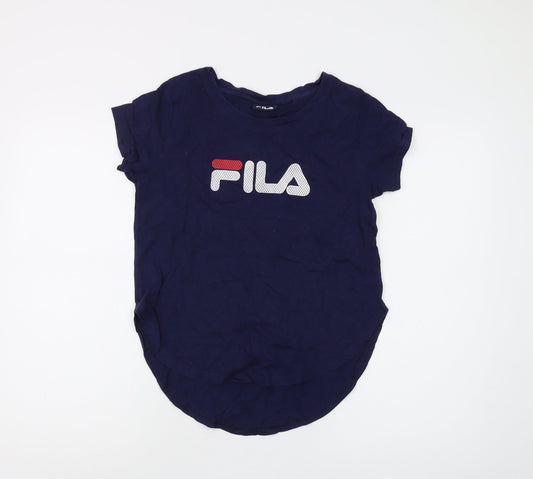 Fila Unisex Blue Cotton T-Shirt, Size S - Classic Casual Wear