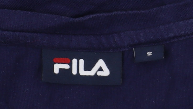 Fila Unisex Blue Cotton T-Shirt, Size S - Classic Casual Wear