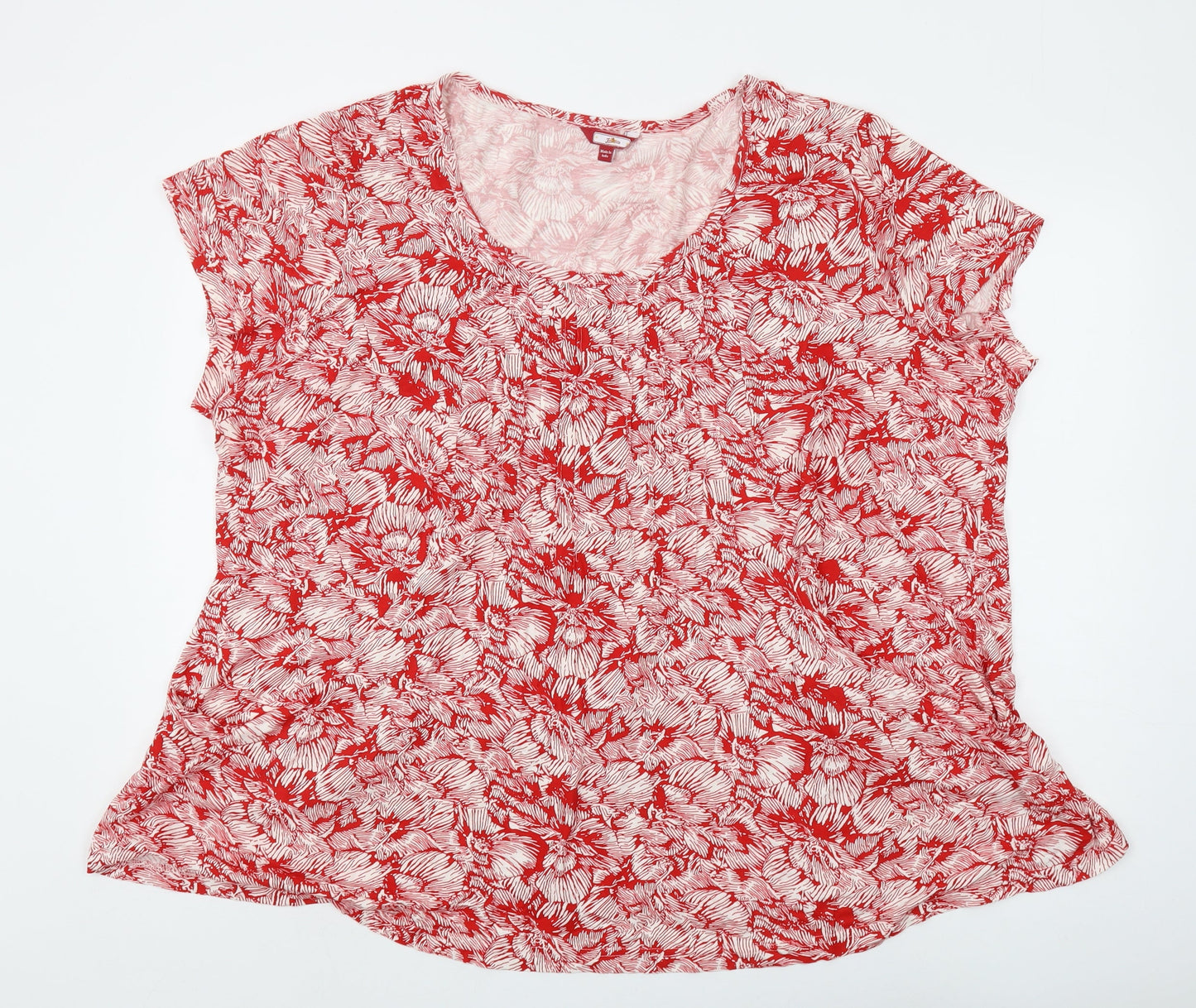 Joe Browns Women's Red Floral T-Shirt Size 28