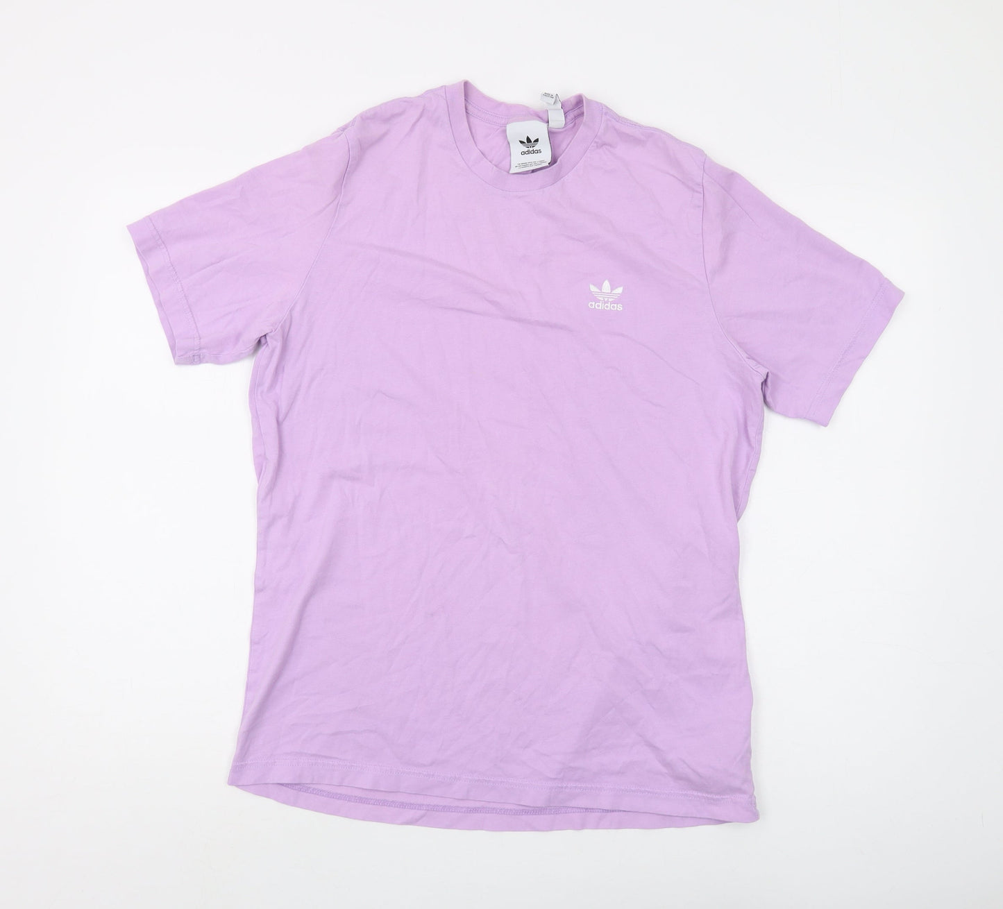 Adidas Unisex Purple Cotton Crew Neck T-Shirt M