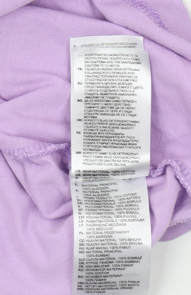 Adidas Unisex Purple Cotton Crew Neck T-Shirt M