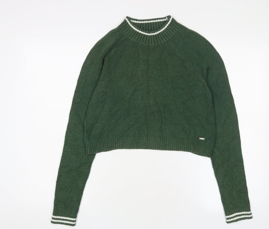 Hollister Women's Green XS Crew Neck Pullover Jumper