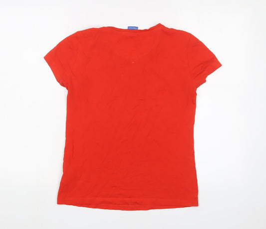 Adidas Women's Red Cotton T-Shirt Size 10: Casual Essential