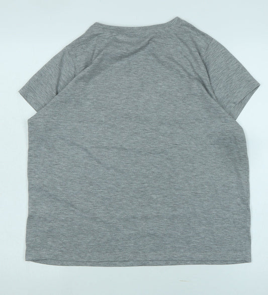 Harry Potter Unisex Grey T-Shirt L Hogwarts Sequin