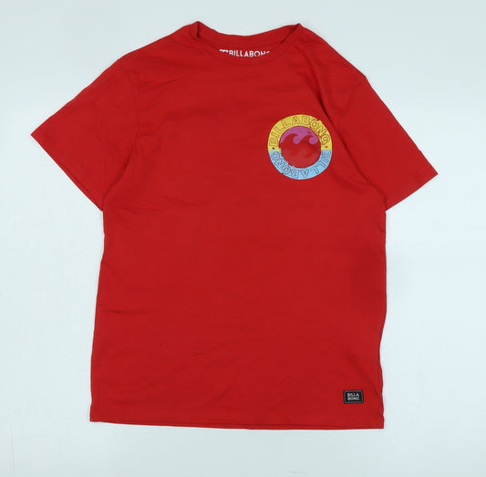 Billabong Men's Red Graphic Print T-Shirt XS