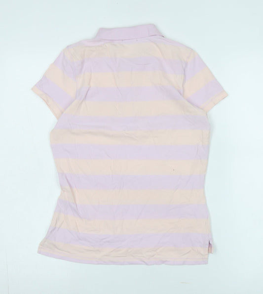 GAP Women's Multicoloured Striped Polo Shirt, Size S