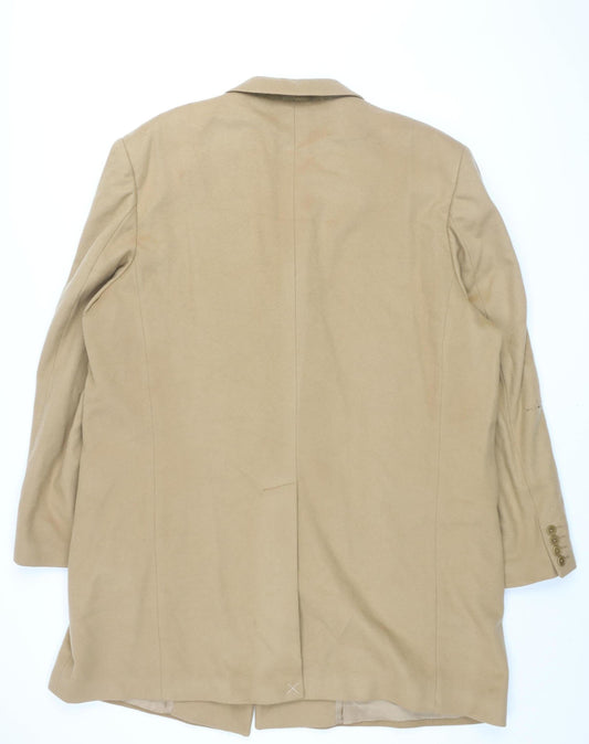 Charles Tyrwhitt Men's Beige Wool Overcoat UK 20