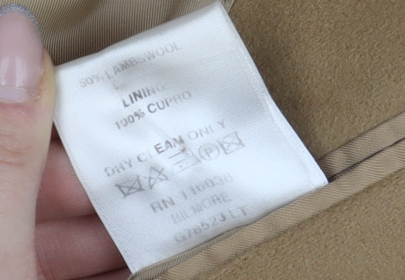 Charles Tyrwhitt Men's Beige Wool Overcoat UK 20
