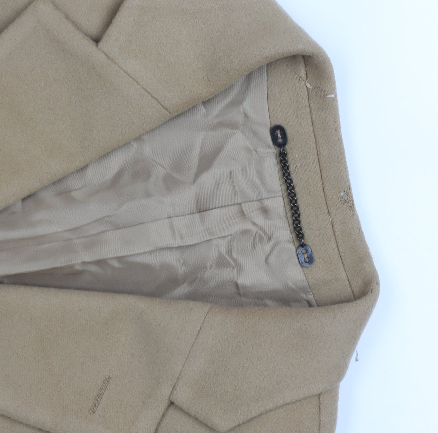 Charles Tyrwhitt Men's Beige Wool Overcoat UK 20