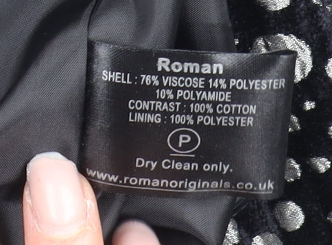 Roman Women's Black Polka Dot Mid-Length Coat